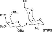 Triisopropylsilyl 2-azido-3-O-(2,3,4,6-tetra-O-benzoyl-b-D-galactopyranosyl)-4,6-O-benzylidene-2-deoxy-a-D-thiogalactopyranoside