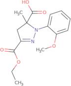 3-(Ethoxycarbonyl)-1-(2-methoxyphenyl)-5-methyl-4,5-dihydro-1H-pyrazole-5-carboxylic acid
