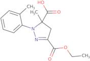 3-(Ethoxycarbonyl)-5-methyl-1-(2-methylphenyl)-4,5-dihydro-1H-pyrazole-5-carboxylic acid