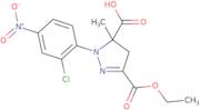 1-(2-Chloro-4-nitrophenyl)-3-(ethoxycarbonyl)-5-methyl-4,5-dihydro-1H-pyrazole-5-carboxylic acid