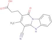 3-(4-Cyano-3-methyl-1-oxo-1,5-dihydropyrido[1,2-{A}]benzimidazol-2-yl)propanoic acid