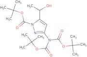 tert-Butyl 3-(di-(tert-butoxycarbonyl)amino)-5-(1-hydroxyethyl)-1H-pyrazole-1-carboxylate