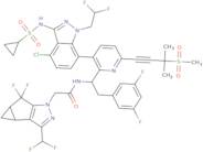 N-[(1R)-1-[3-[4-Chloro-3-(cyclopropylsulfonylamino)-1-(2,2-difluoroethyl)indazol-7-yl]-6-(3-methyl-3-methylsulfonylbut-1-ynyl)pyridi n-2-yl]-2-(3,5-difluorophenyl)ethyl]-2-[(2R,4S)-9-(difluoromethyl)-5,5-difluoro-7,8-diazatricyclo[4.3.0.02,4]nona-1(6),8-d