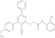 2-((3-Cyano-4-(4-methoxyphenyl)-6-phenylpyridin-2-yl)thio)-N-(o-tolyl)acetamide