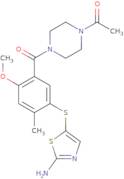 1-(4-(5-((2-aminothiazol-5-yl)thio)-2-methoxy-4-methylbenzoyl)piperazin-1-yl)ethanone