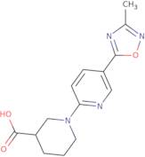 1-[5-(3-Methyl-1,2,4-oxadiazol-5-yl)pyridin-2-yl]piperidine-3-carboxylic acid