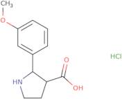 2-(3-Methoxyphenyl)pyrrolidine-3-carboxylic acid hydrochloride