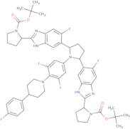 tert-Butyl 2-[6-[1-[3,5-difluoro-4-[4-(4-fluorophenyl)piperidin-1-yl]phenyl]-5-[6-fluoro-2-[1-[(2-methylpropan-2-yl)oxycarbonyl]pyrr olidin-2-yl]-3H-benzimidazol-5-yl]pyrrolidin-2-yl]-5-fluoro-1H-benzimidazol-2-yl]pyrrolidine-1-carboxylate