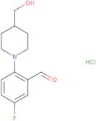 5-Fluoro-2-[4-(hydroxymethyl)piperidin-1-yl]benzaldehyde hydrochloride