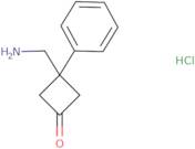 3-(Aminomethyl)-3-phenylcyclobutan-1-one hydrochloride