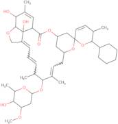 25-Cyclohexyl-4'-o-de(2,6-dideoxy-3-o-methyl-α-L-arabino-hexopyranosyl)-5-o-demethyl-25-de(1-met...