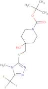 tert-Butyl 4-hydroxy-4-({[4-methyl-5-(trifluoromethyl)-4H-1,2,4-triazol-3-yl]thio}methyl)piperid...