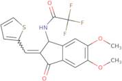 N-{5,6-Dimethoxy-3-oxo-2-[(Z)-2-thienylmethylidene]-1,3-dihydro-2H-inden-1-yl}-2,2,2-trifluoroacet…