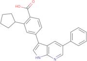 2-Cyclopentyl-4-(5-phenyl-1H-pyrrolo[2,3-b]pyridin-3-yl-benzoic acid