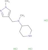 N-Methyl-N-[(1-methyl-1H-pyrazol-4-yl)methyl]piperidin-4-amine trihydrochloride