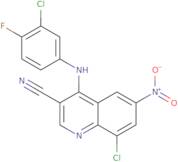 8-Chloro-4-((3-chloro-4-fluorophenyl)amino)-6-nitroquinoline-3-carbonitrile