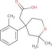 [2,2-Dimethyl-4-(2-methylphenyl)tetrahydro-2H-pyran-4-yl]acetic acid