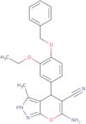 6-Amino-4-[4-(benzyloxy)-3-ethoxyphenyl]-3-methyl-1,4-dihydropyrano[2,3-c]pyrazole-5-carbonitrile