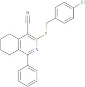 3-((4-Chlorobenzyl)thio)-1-phenyl-5,6,7,8-tetrahydroisoquinoline-4-carbonitrile