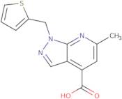 6-Methyl-1-[(thiophen-2-yl)methyl]-1H-pyrazolo[3,4-b]pyridine-4-carboxylic acid