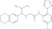 N-[5-Chloro-2-(1H-1,2,4-triazol-1-yl)phenyl]-2-{[1-(2,3-dihydro-1,4-benzodioxin-6-yl)-2-methylprop…