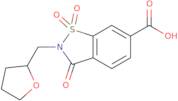 1,1,3-Trioxo-2-(oxolan-2-ylmethyl)-2,3-dihydro-1$L^{6},2-benzothiazole-6-carboxylic acid