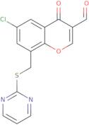 6-Chloro-4-oxo-8-[(pyrimidin-2-ylsulfanyl)methyl]-4H-chromene-3-carbaldehyde