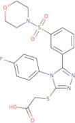 2-[[4-(4-Fluorophenyl)-5-(3-morpholin-4-ylsulfonylphenyl)-1,2,4-triazol-3-yl]sulfanyl]acetic acid