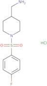 (1-((4-Fluorophenyl)sulfonyl)piperidin-4-yl)methanamine hydrochloride