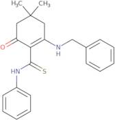 5,5-dimethyl-2-((phenylamino)thioxomethyl)-3-(benzylamino)cyclohex-2-en-1-one