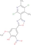 4-(3-(2,5-Dichloro-4,6-dimethylpyridin-3-yl)-1,2,4-oxadiazol-5-yl)-2-methoxy-6-nitrophenol