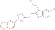 2-[2-({[5-(1,3-Dioxaindan-5-yl)-1,3,4-oxadiazol-2-yl]sulfanyl}methyl)-6-chloro-1H-1,3-benzodiazo...