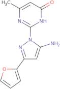 2-[5-Amino-3-(furan-2-yl)-1H-pyrazol-1-yl]-6-methyl-3,4-dihydropyrimidin-4-one