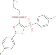 4-(4-Fluorobenzenesulfonyl)-2-(4-fluorophenyl)-5-(propane-1-sulfonyl)-1,3-oxazole