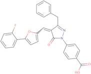 4-[4-[[5-(2-Fluorophenyl)-2-furanyl]methylene]-4,5-dihydro-5-oxo-3-(phenylmethyl)-1H-pyrazol-1-yl]-benzoic acid