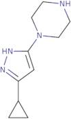 1-(3-Cyclopropyl-1H-pyrazol-5-yl)piperazine