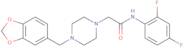 2-(4-(benzo[d]1,3-dioxolan-5-ylmethyl)piperazinyl)-N-(2,4-difluorophenyl)ethanamide