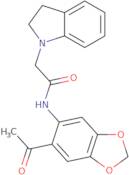 N-(6-acetylbenzo[3,4-d]1,3-dioxolen-5-yl)-2-indolinylethanamide