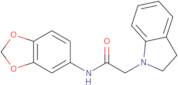 N-benzo[d]1,3-dioxolen-5-yl-2-indolinylethanamide