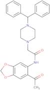 N-(6-acetylbenzo[d]1,3-dioxolen-5-yl)-2-(4-(diphenylmethyl)piperazinyl)ethanamide