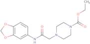 ethyl 4-((N-benzo[3,4-d]1,3-dioxolen-5-ylcarbamoyl)methyl)piperazinecarboxylate