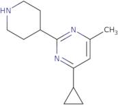 4-Cyclopropyl-6-methyl-2-(piperidin-4-yl)pyrimidine