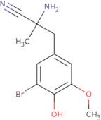 2-Amino-3-(3-bromo-4-hydroxy-5-methoxyphenyl)-2-methylpropanenitrile