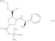 (3R,4S)-1-tert-butyl 3-ethyl 4-(((R)-1-phenylethyl)amino)pyrrolidine-1,3-dicarboxylate hydrochlori…