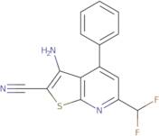 3-Amino-6-(difluoromethyl)-4-phenylthieno[2,3-b]pyridine-2-carbonitrile