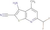 3-Amino-6-(difluoromethyl)-4-methylthieno[2,3-b]pyridine-2-carbonitrile