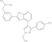 3-[4-[3-(4-Aminophenyl)-1-ethyl-1H-pyrazol-4-yl]-1H-pyrrolo[2,3-b]pyridin-2-yl]-N,N-dimethylbenzen…