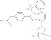 N,N-dimethyl-1-(4-(1-(phenylsulfonyl)-4-(4,4,5,5-tetramethyl-1,3,2-dioxaborolan-2-yl)-1H-pyrrolo[2,3-b]pyridin-2-yl)phenyl)methanami ne