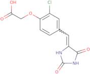 {2-Chloro-4-[(E)-(2,5-dioxoimidazolidin-4-ylidene)methyl]phenoxy}acetic acid