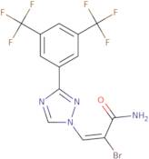 (E)-3-(3-(3,5-bis(trifluoromethyl)phenyl)-1H-1,2,4-triazol-1-yl)-2-bromoacrylamide